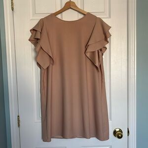 Zara ruffle sleeve shift dress